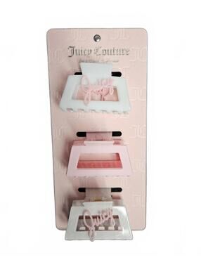 Juicy Couture Large Hair Claw Clips 3 Pack Pink White Logo Houndstooth NWT